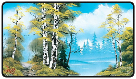 Bob Ross: Lakeside Path Black Stitched Playmat