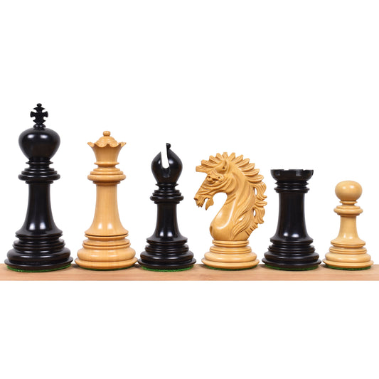 4.6" Mogul Staunton Luxury Chess Set- Chess Pieces Only - Triple Weighted Ebony Wood