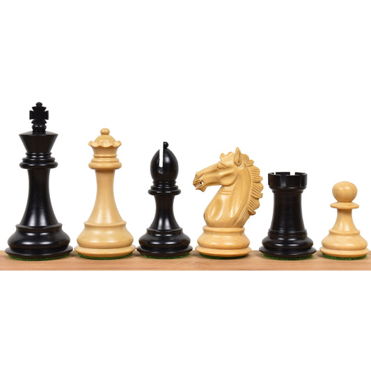 3.9" Exclusive Alban Staunton Chess Set- Chess Pieces Only set-Triple Weighted Ebony Wood