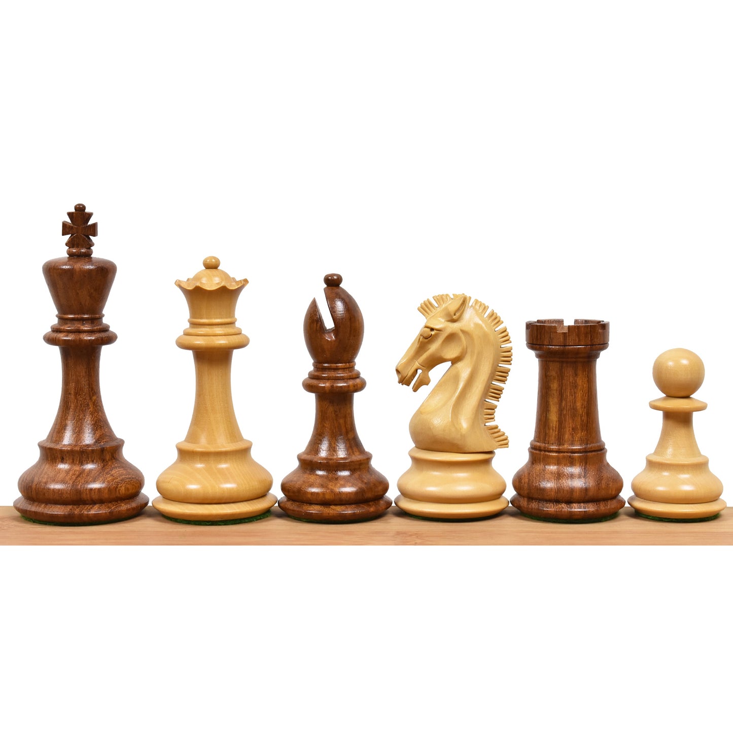 3.9" Craftsman Knight Staunton Chess Set- Chess Pieces Only - Double Weighted Sheesham Wood