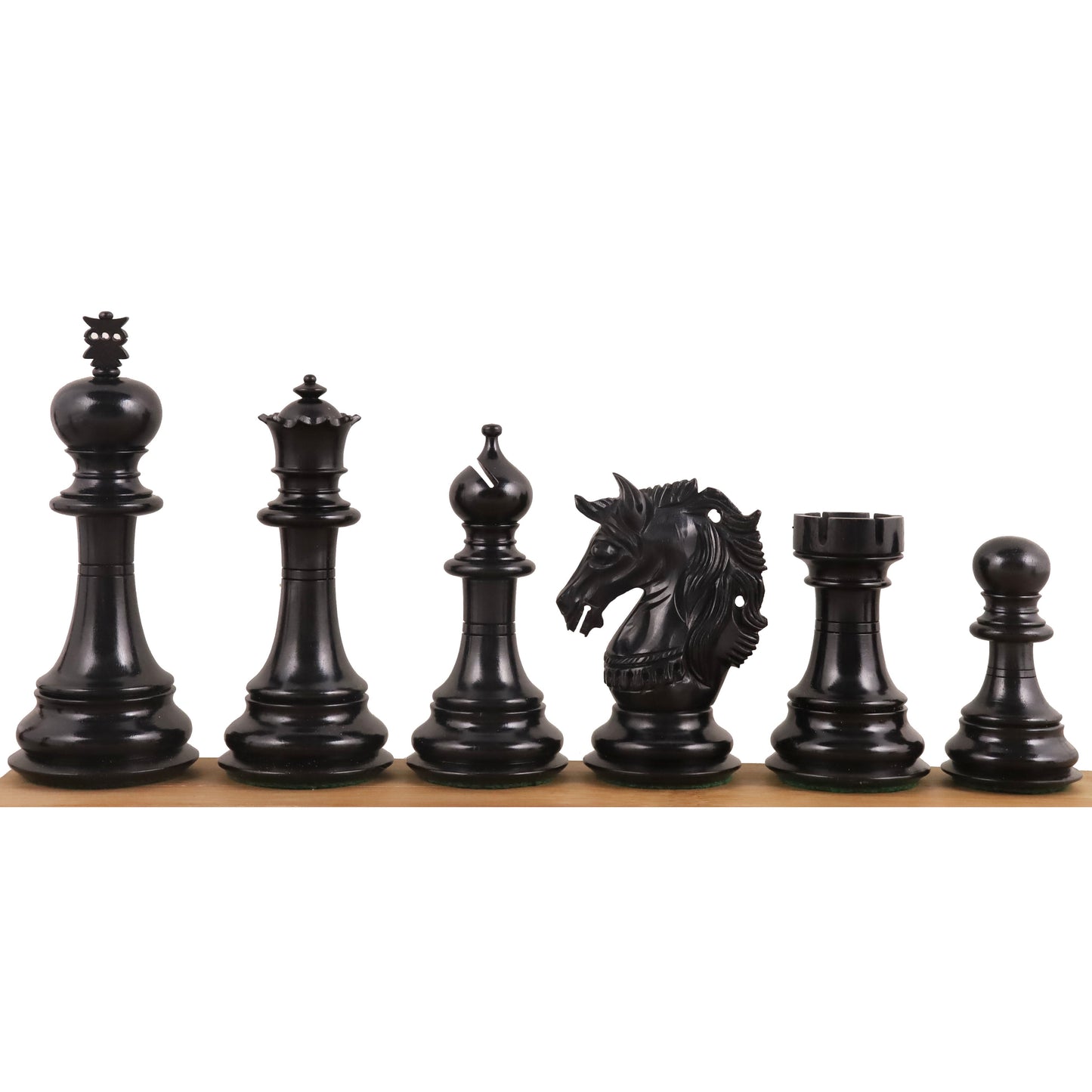4.6" Prestige Luxury Staunton Chess Set- Chess Pieces Only - Bud Rosewood & Ebony-Triple Weighted