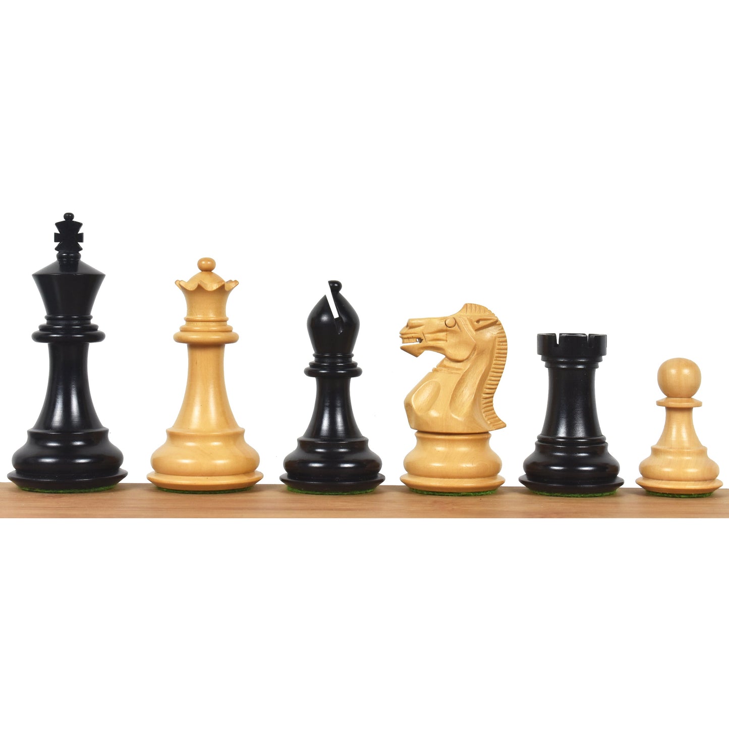 3.6" Professional Staunton Chess Set- Chess Pieces Only- Weighted Ebonised Boxwood