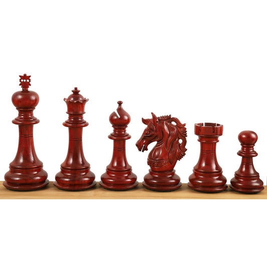 4.6" Prestige Luxury Staunton Chess Set- Chess Pieces Only - Bud Rosewood - Triple Weighted