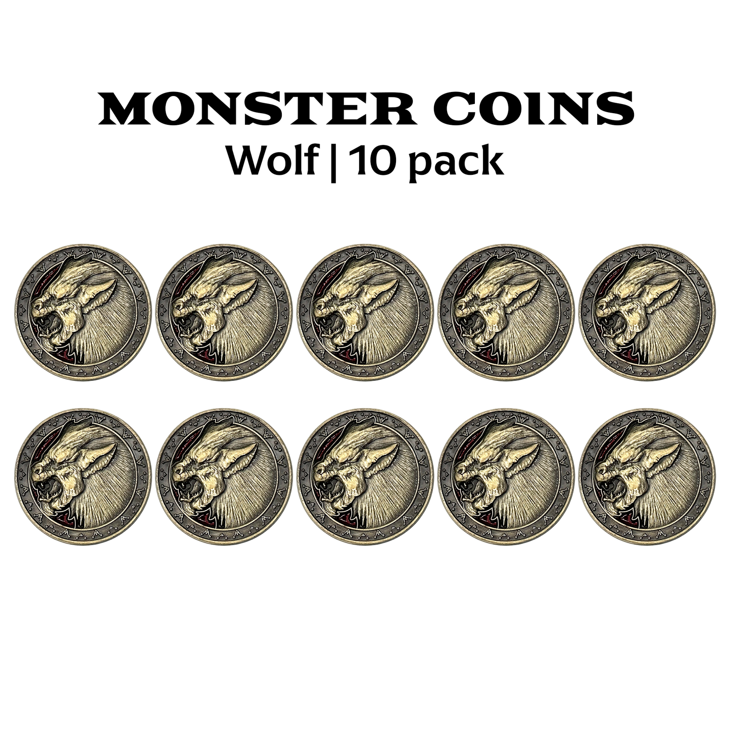 Monster Coins - Wolf - 10 Pack