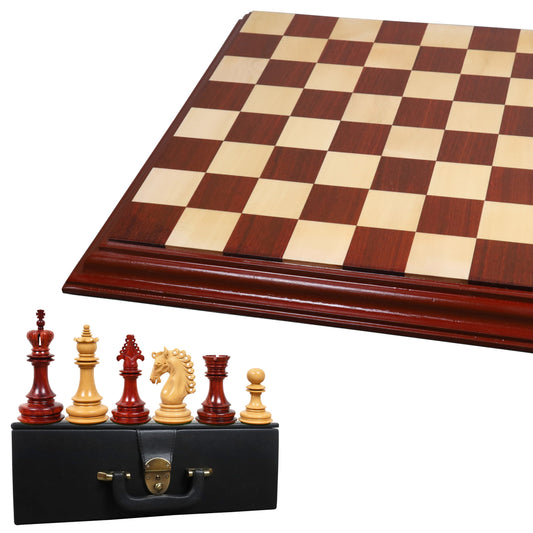 Combo of 4.5″ Carvers’ Art Luxury Chess Set - Pieces in Budrose Wood with Board and Box