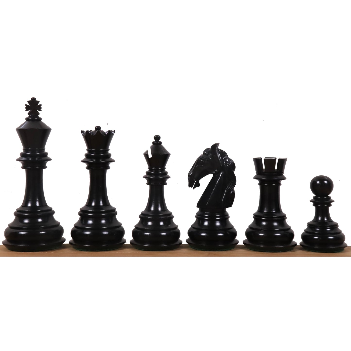 Combo of 4.6″ Rare Columbian Triple Weighted Ebony Wood Luxury Chess Pieces with 23" Ebony & Maple Wood Chessboard and Storage Box