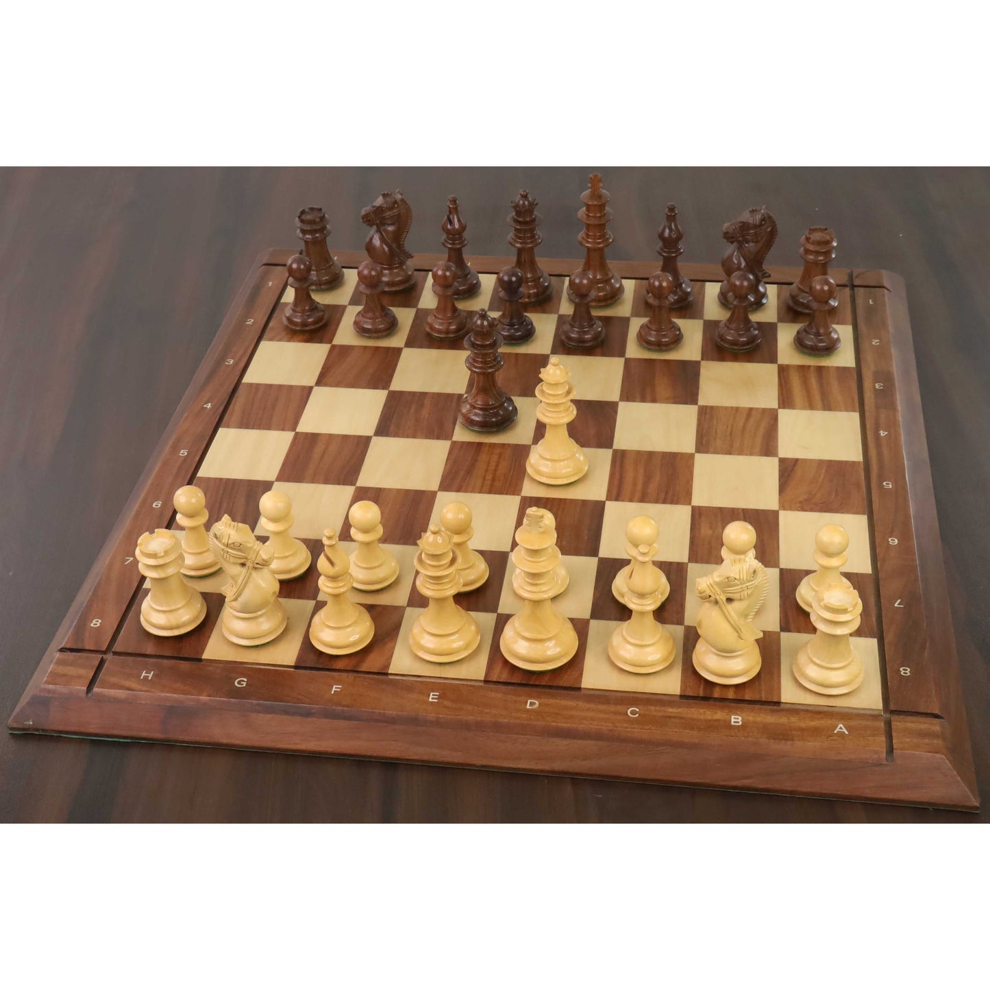 4.2" Supreme Luxury Sheesham Wood Weighted Chess Set- Chess Pieces Only - Extra Queens