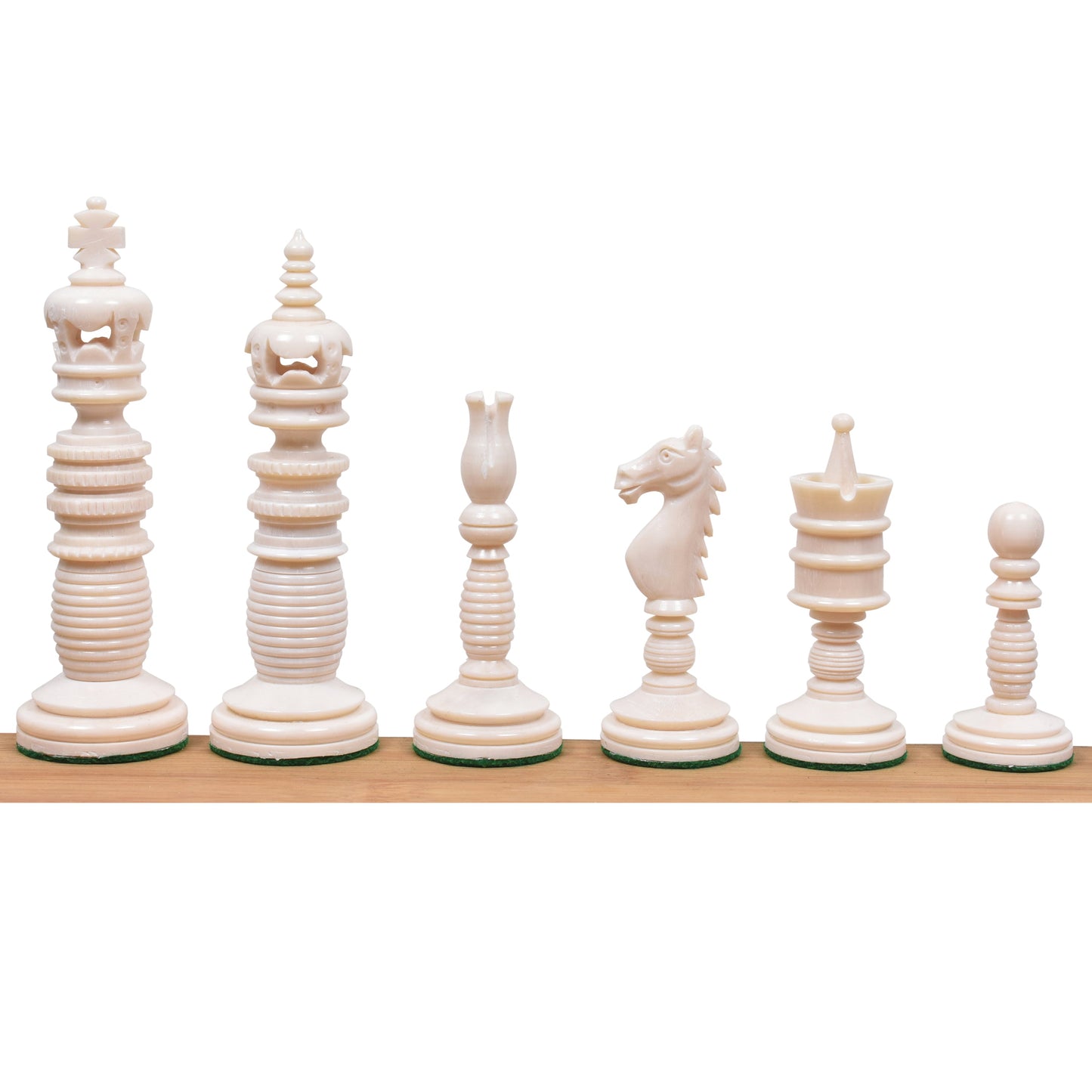 4.4″ Minaret Series Hand Carved Camel Bone Chess Set- Chess Pieces Only – Ivory White