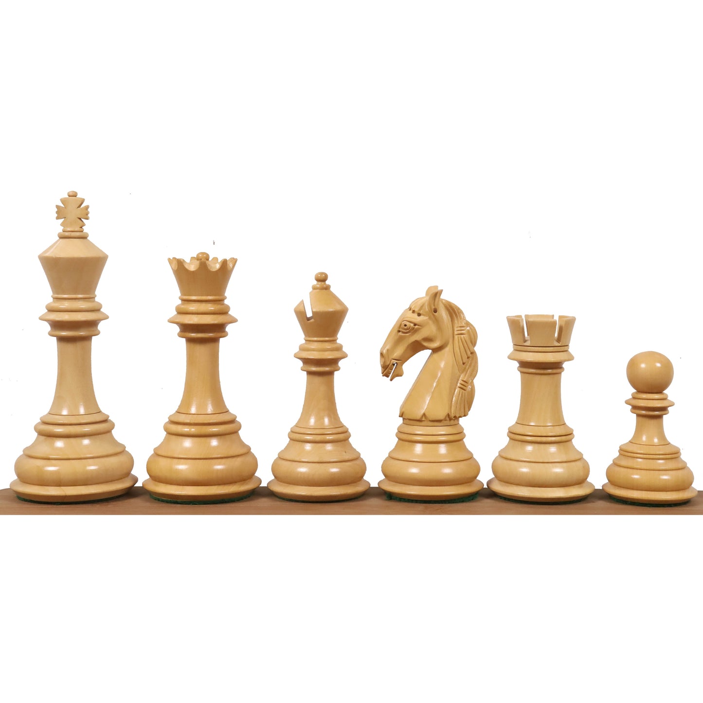 Combo of 4.6″ Rare Columbian Triple Weighted Ebony Wood Luxury Chess Pieces with 23" Ebony & Maple Wood Chessboard and Storage Box