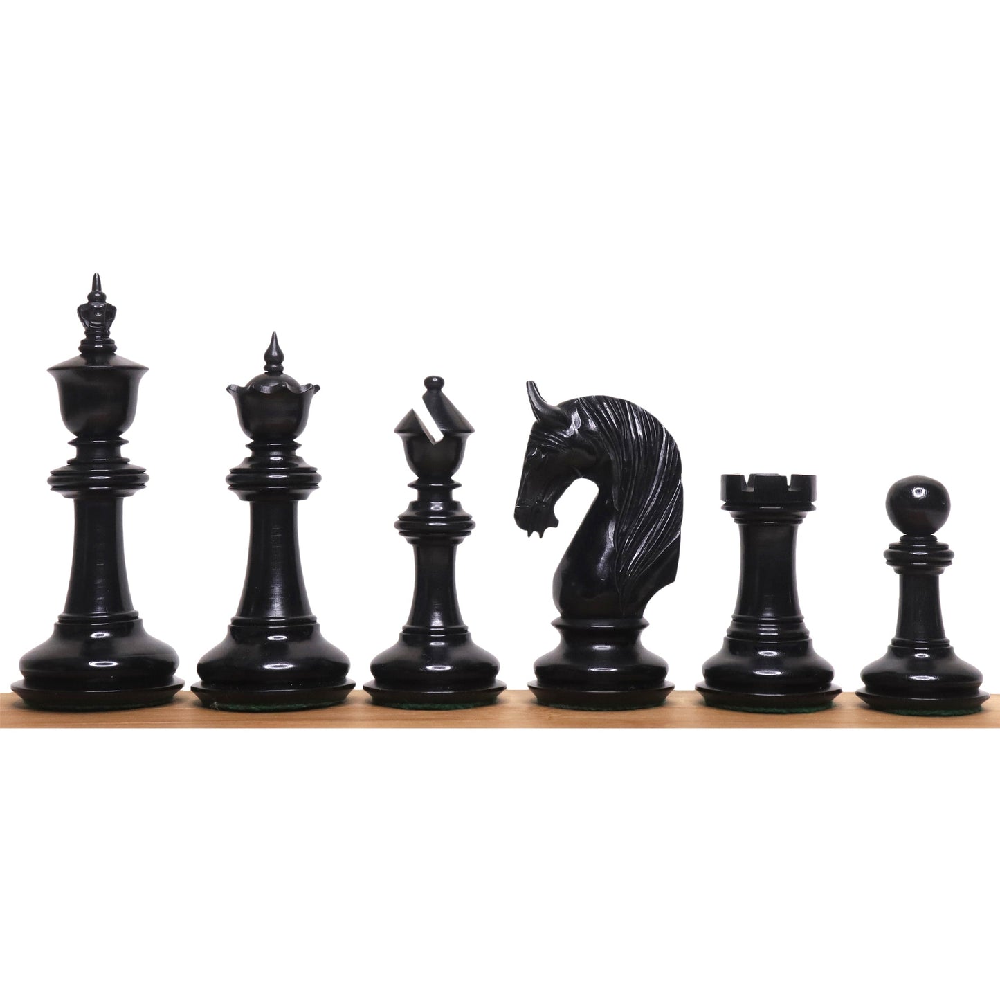 Combo of 4.6" Bath Luxury Staunton Chess Set - Pieces in Ebony Wood With Board and Box