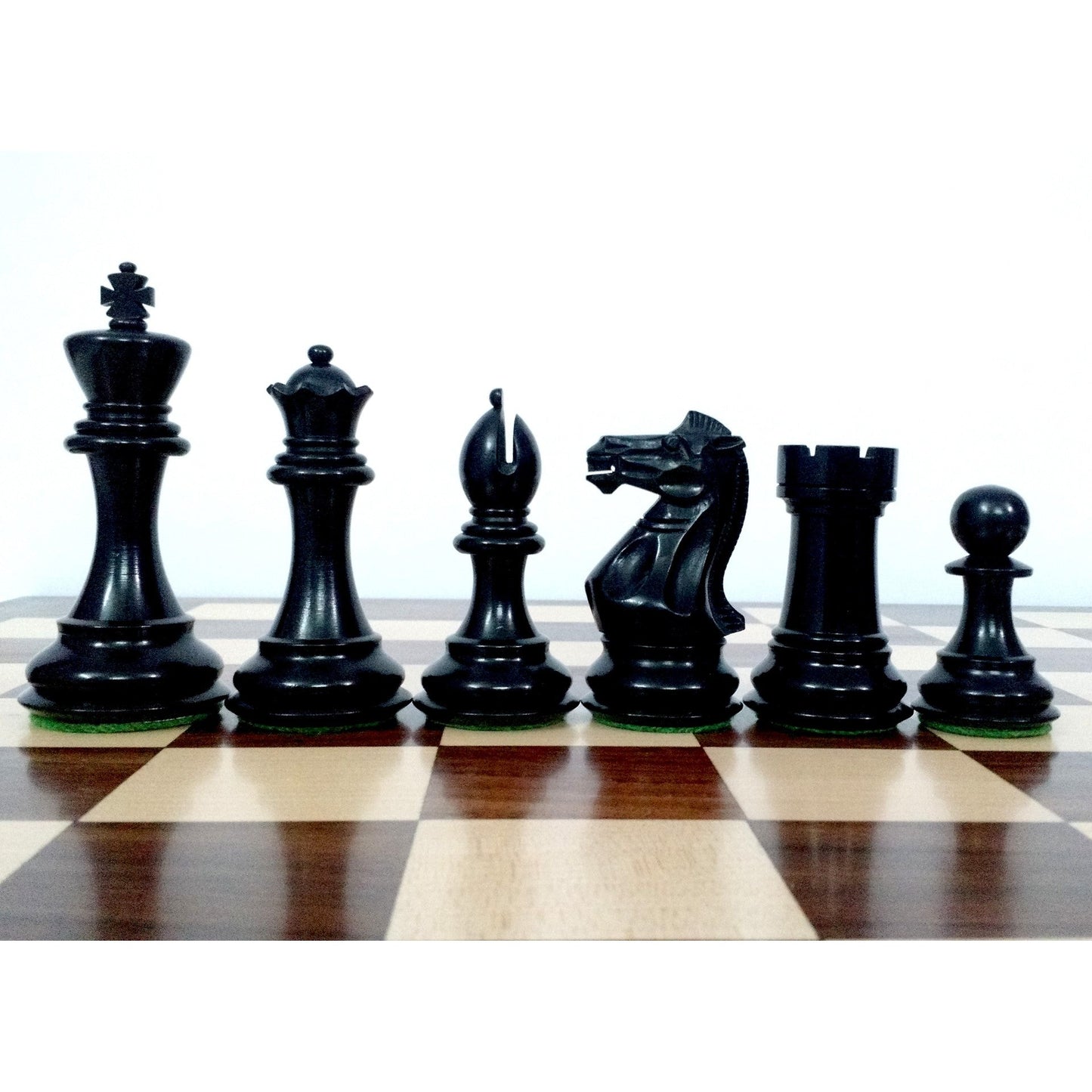 Combo of 4.1" Pro Staunton Weighted Ebonised Chess Pieces with 21"Board and Wooden Storage Box