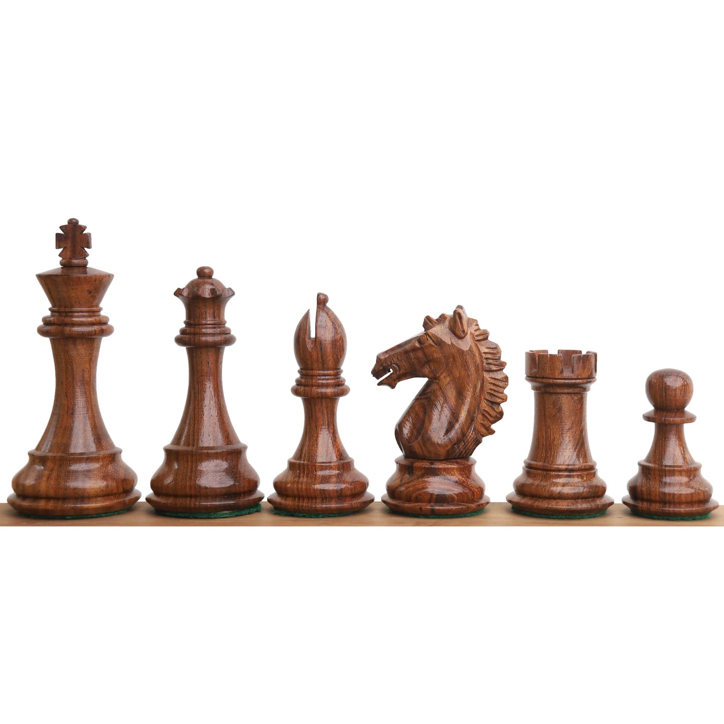 4" Alban Knight Staunton Chess Set- Chess Pieces Only - Weighted Golden Rosewood