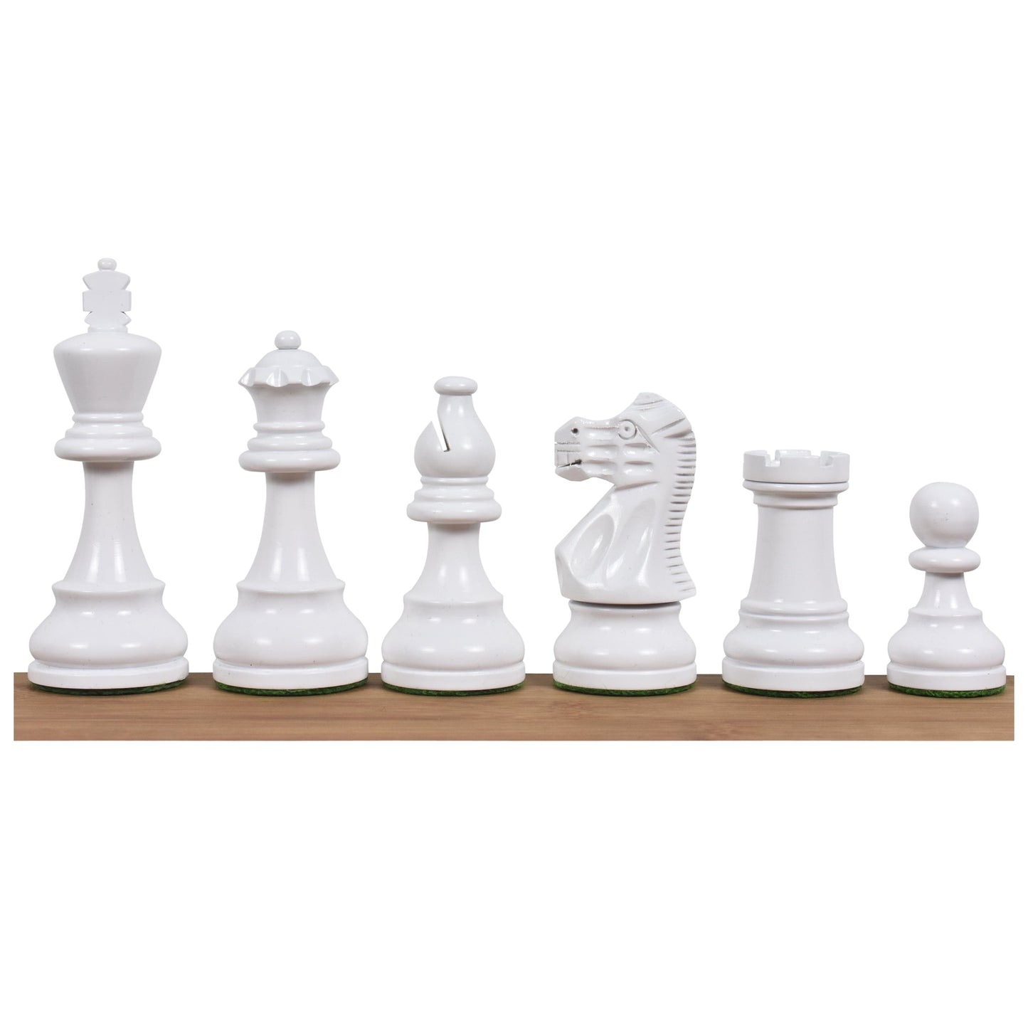 3.8" Red & Ivory White Painted Staunton Chess Set- Chess Pieces Only - Weighted Boxwood