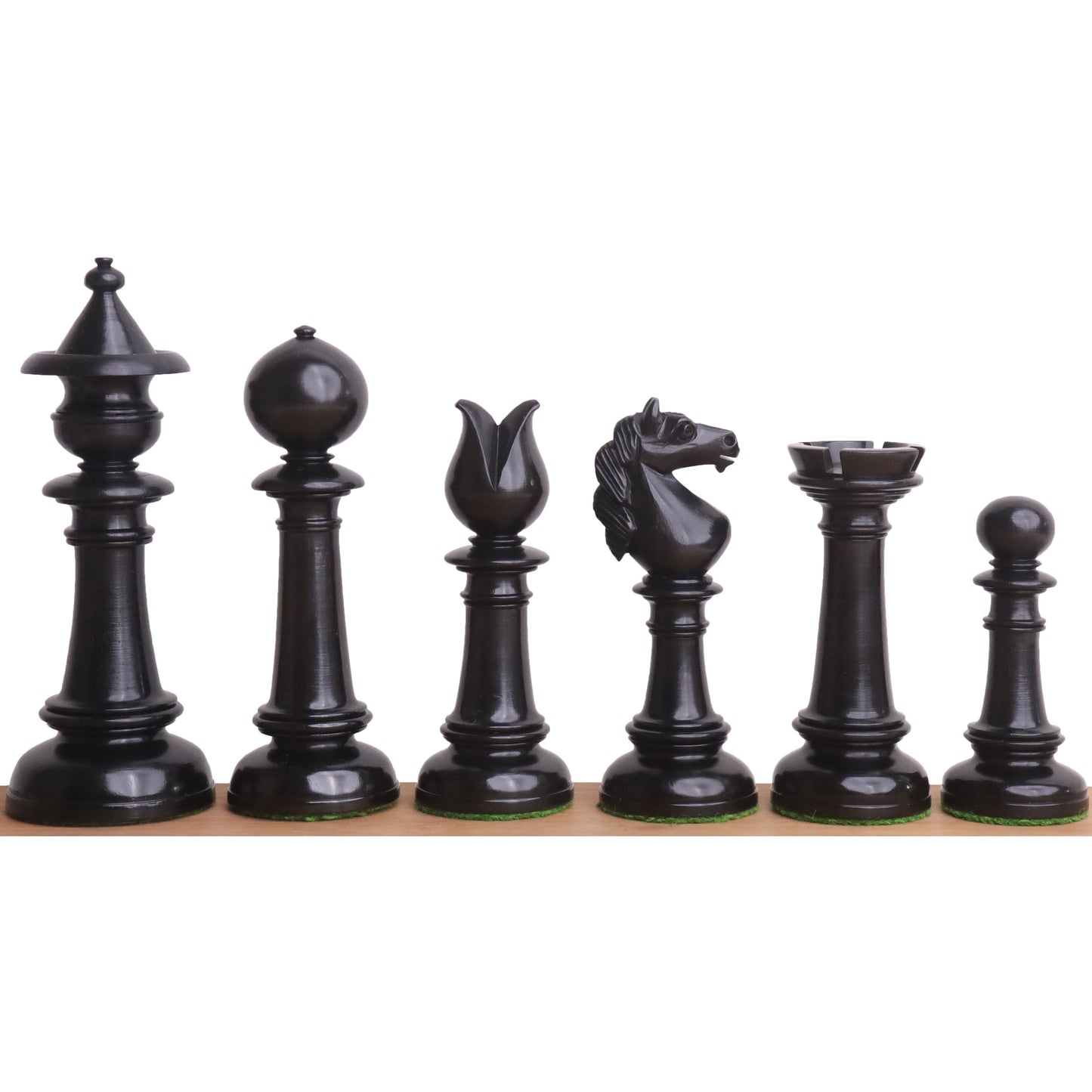4" Edinburgh Northern Upright Pre-Staunton Chess Set- Chess Pieces Only - Ebony Wood