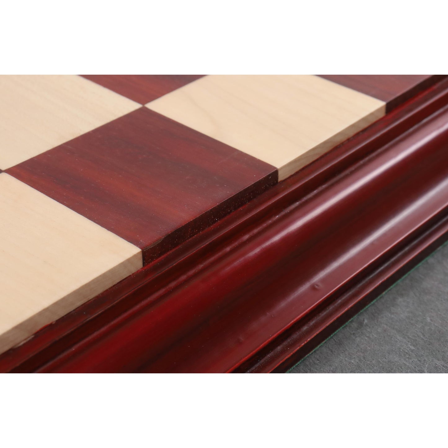 23" Bud Rosewood & Maple Wood Luxury Chessboard with Carved Border- 63 mm Square