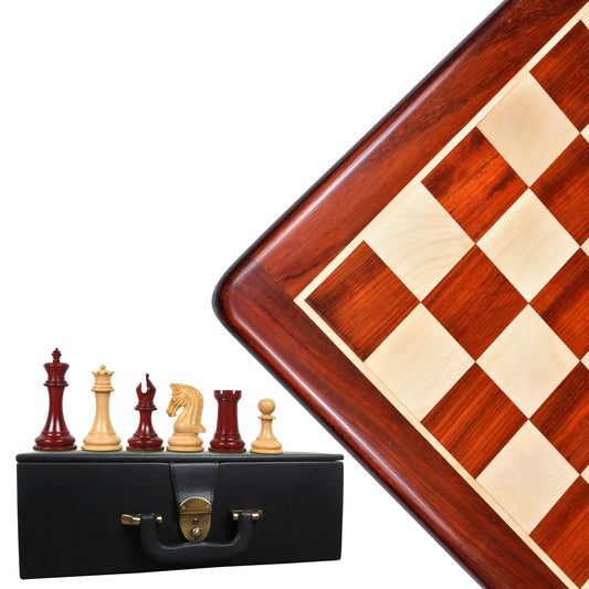 Combo of Repro 2016 Sinquefield Staunton Chess Set - Pieces in Bud Rosewood with Board and Box