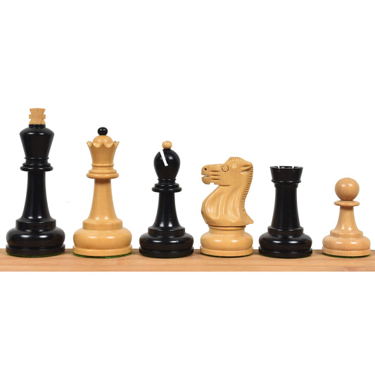 3.7" Soviet Großmeister Supreme Chess Set- Chess Pieces Only- Weighted Ebonised Boxwood