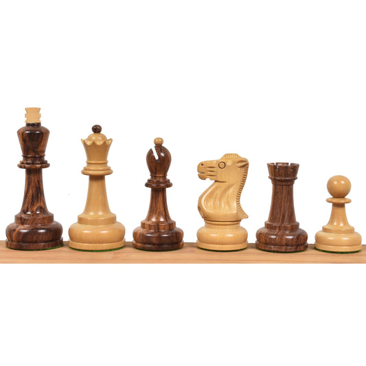 3.7" Soviet Großmeister Supreme Chess Set- Chess Pieces Only- Weighted Golden Rosewood