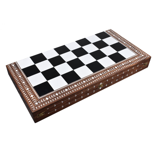 24" Large Wooden Folding Chess Board- Sheesham & Acrylic Ivory - 65 mm square