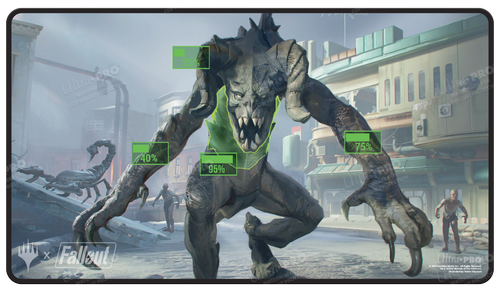 ULTRA PRO: MAGIC THE GATHERING: UNIVERSES BEYOND: FALLOUT: BLACK STITCHED PLAYMAT W