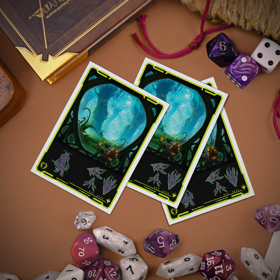 Magic the Gathering CCG: Edge of Eternities 105ct Apex Deck Protector sleeves Green Mythic