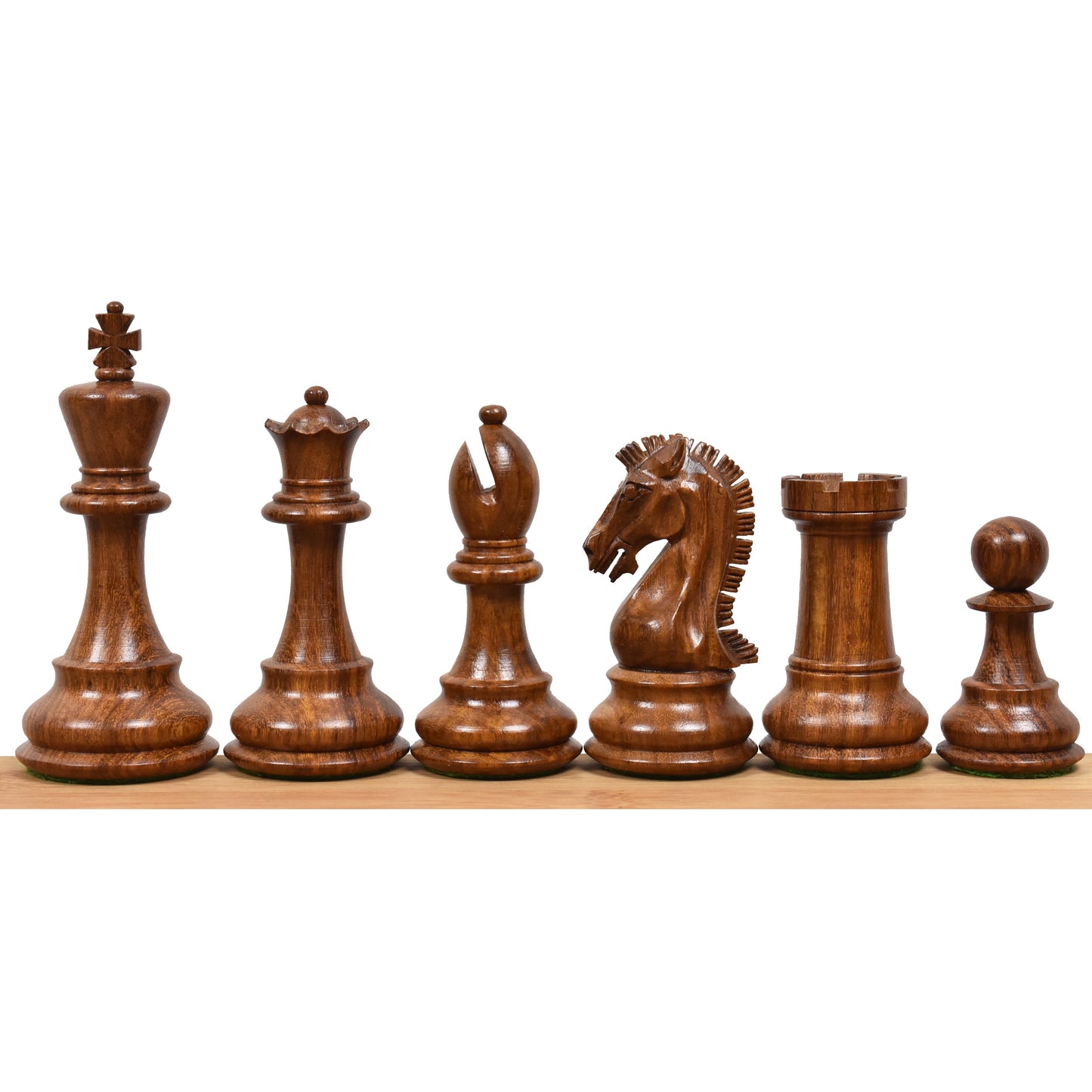 3.9" Craftsman Knight Staunton Chess Set- Chess Pieces Only - Double Weighted Sheesham Wood