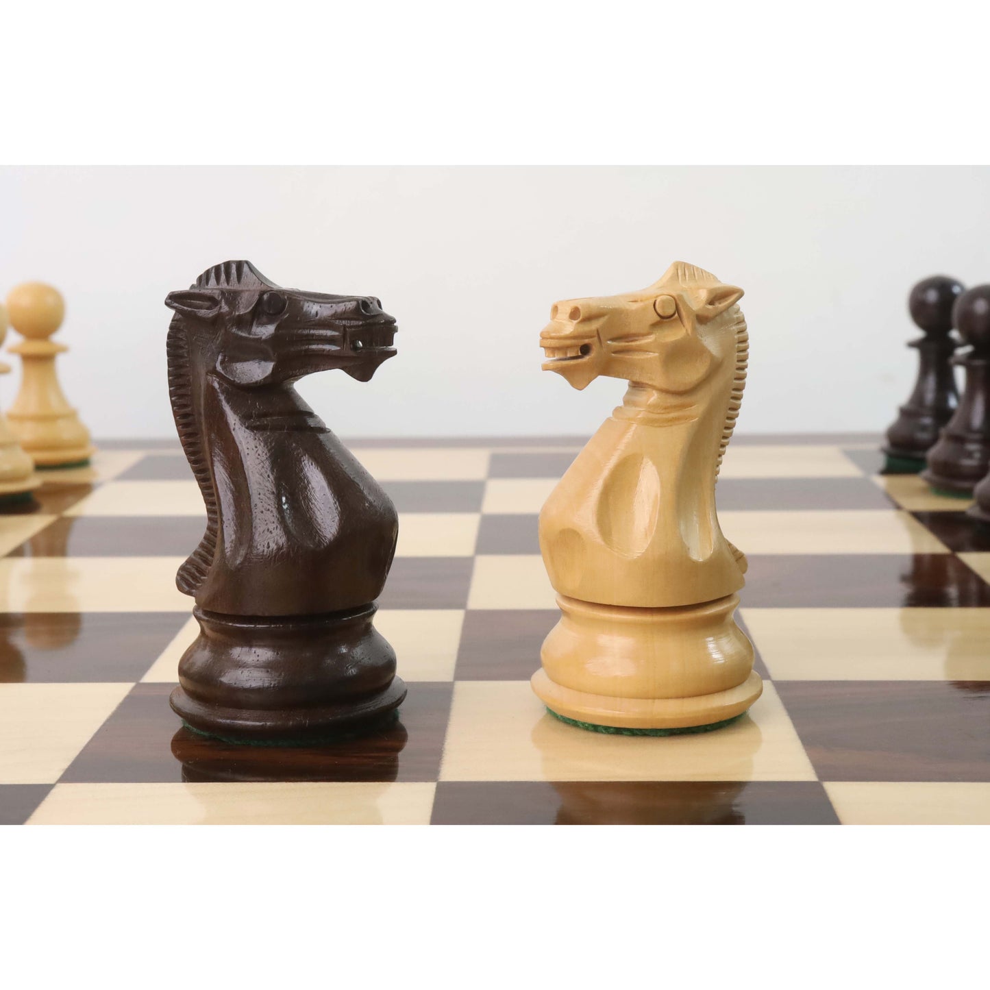 Combo of 4.1" Pro Staunton Weighted Wooden Chess Pieces in Rosewood with 21" Board and Wooden Storage Box