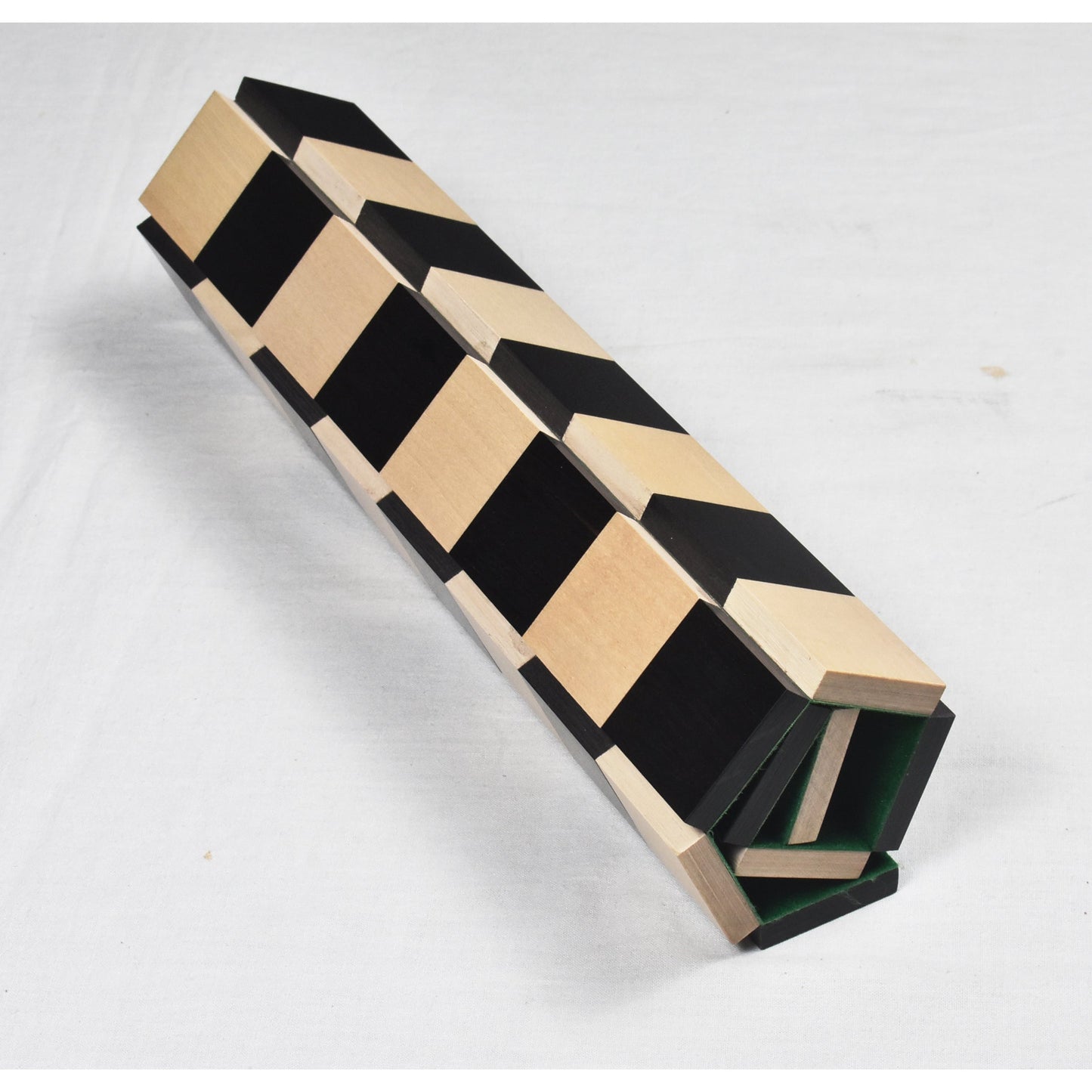 Solid Wood Roll Up Travel Chess Board in Ebony & Maple Wood- 40 MM Square- 12.6