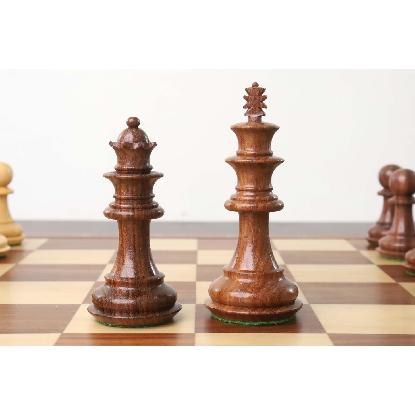 4.2" Supreme Luxury Sheesham Wood Weighted Chess Set- Chess Pieces Only - Extra Queens