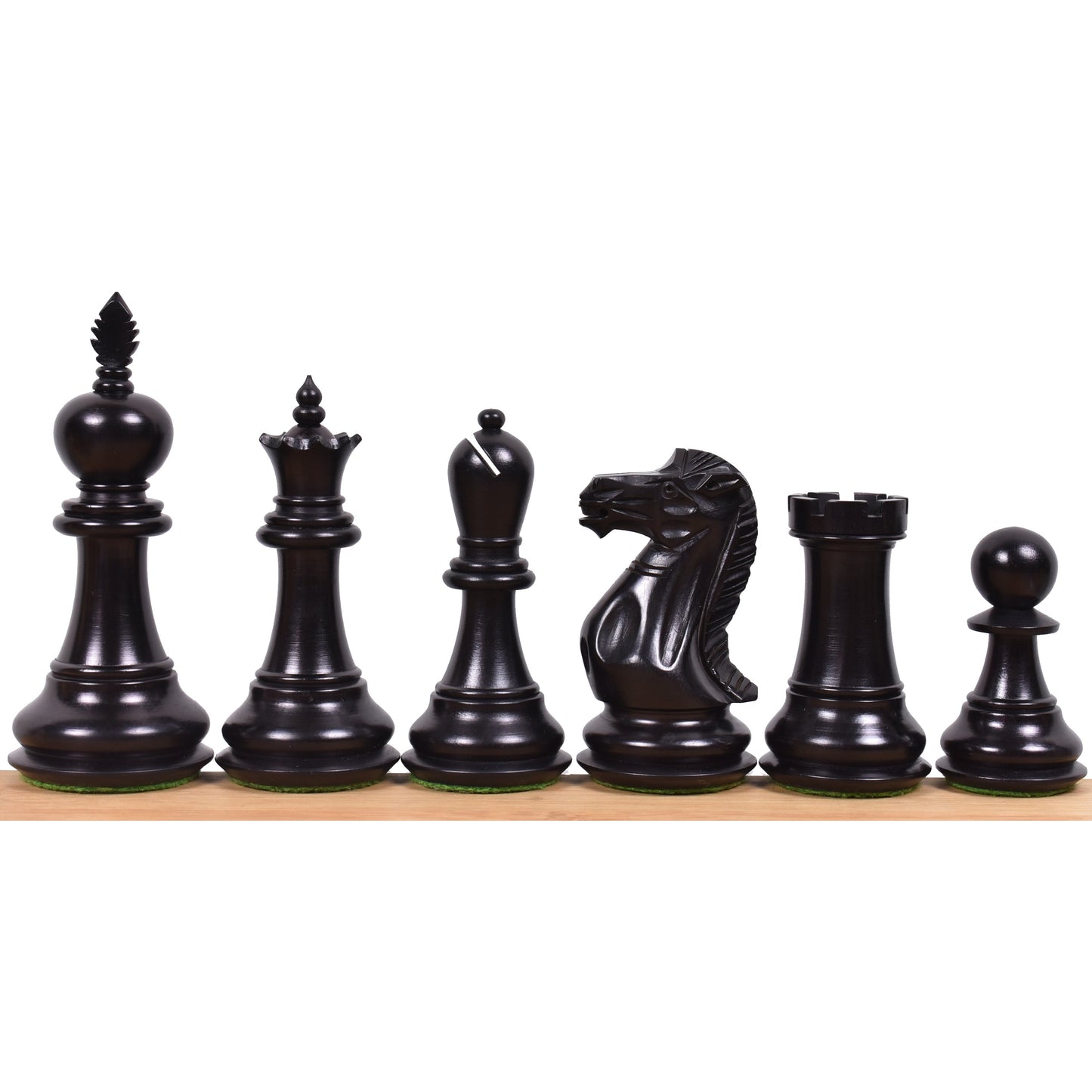 4.2" Executive Staunton Chess Set- Chess Pieces Only- Weighted Ebonised Boxwood