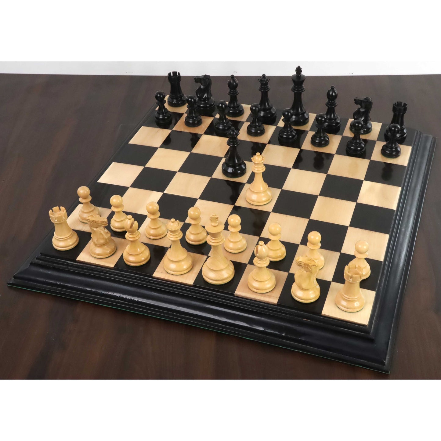 4.1" New Classic Staunton Wooden Chess Pieces Only Set-Weighted Ebonised Boxwood