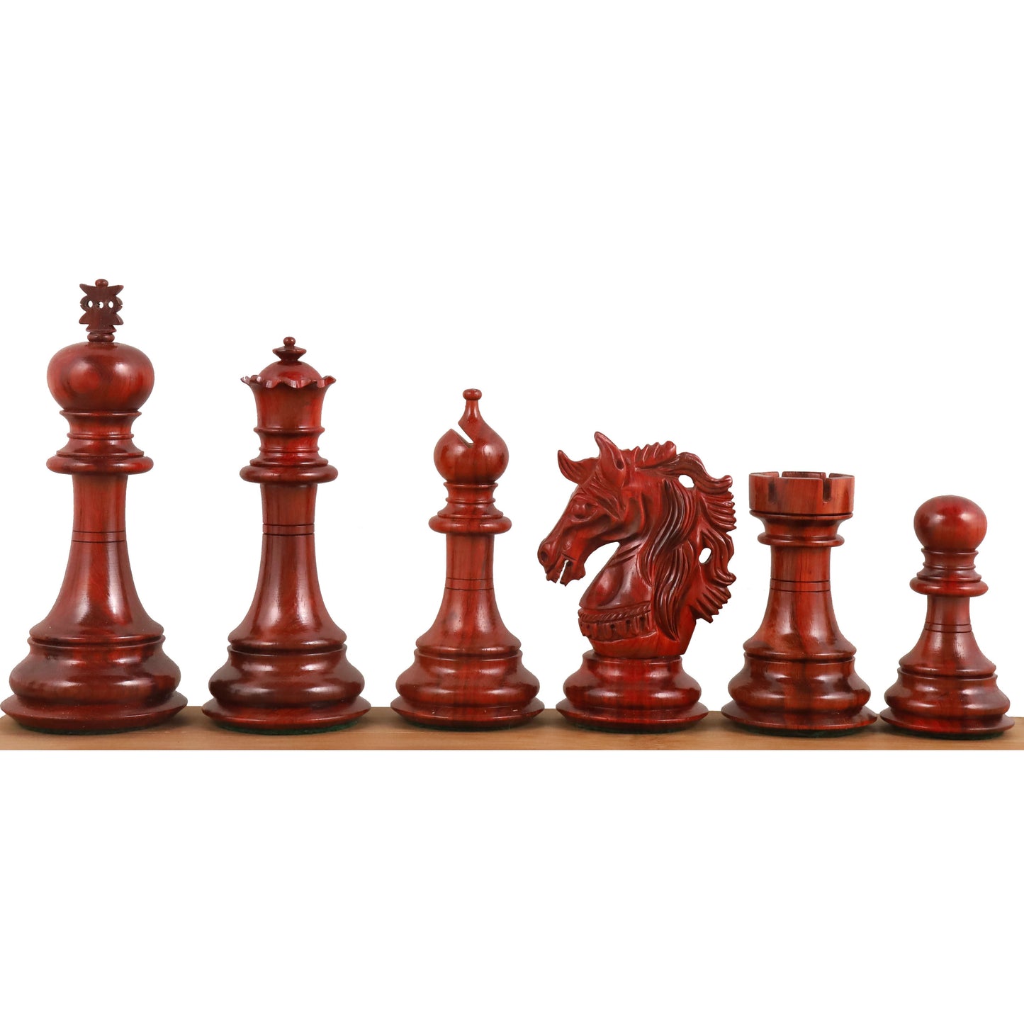 4.6" Prestige Luxury Staunton Chess Set- Chess Pieces Only - Bud Rosewood & Ebony-Triple Weighted