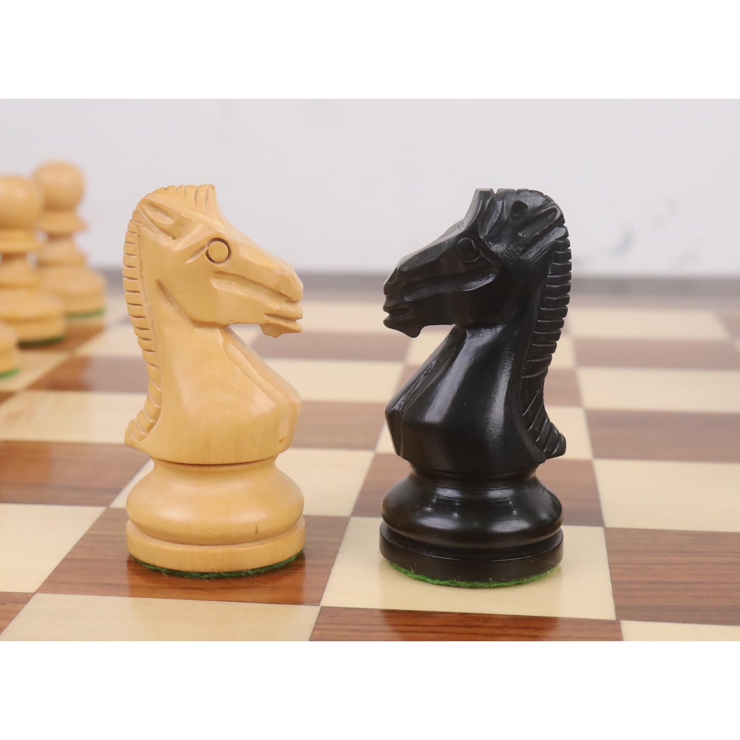 3.3" Taj Mahal Staunton Chess Set- Chess Pieces Only - Ebonised Boxwood & Boxwood