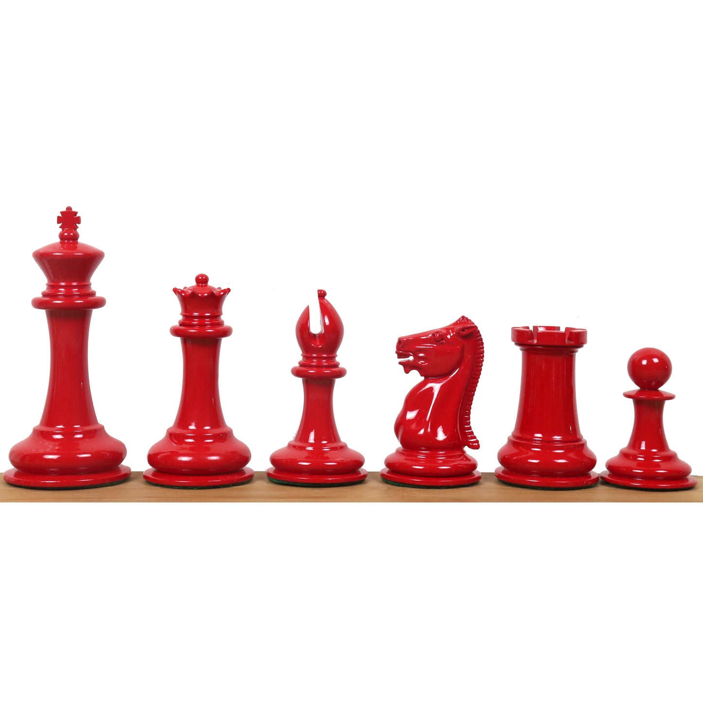 1849-50 Leuchars Cook Staunton Chess Set- Chess Pieces Only-Ivory& Crimson Lacquer-4.5"
