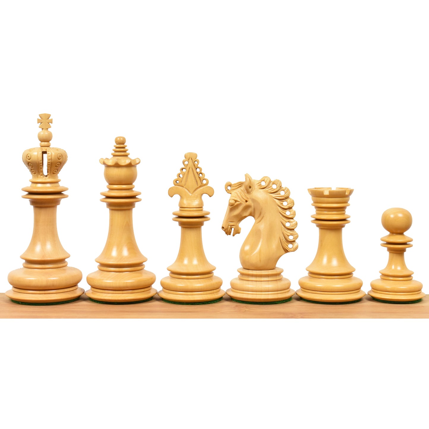 4.5″ Carvers’ Art Luxury Chess Set- Chess Pieces Only - Triple Weighted Budrose Wood