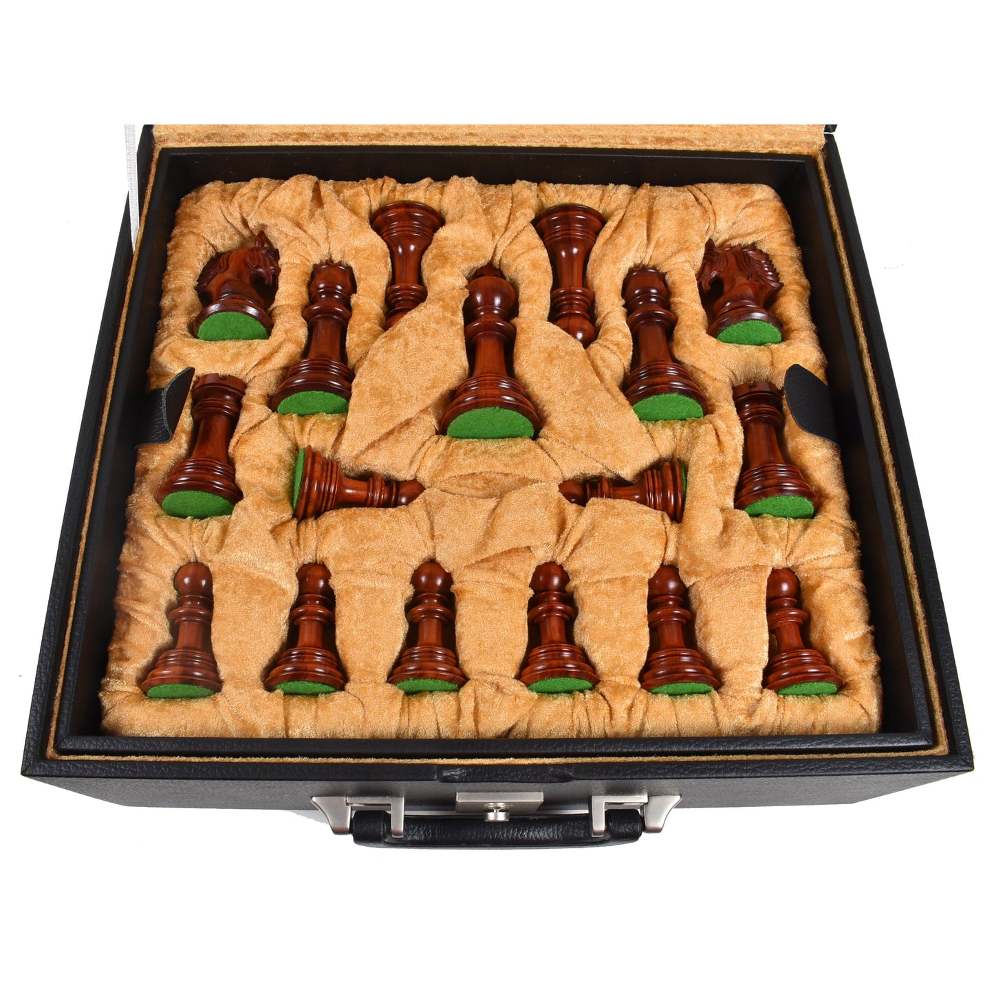 Combo of 4.6" Spartacus Luxury Staunton Chess Set - Pieces in Bud Rosewood with Board and Storage Box