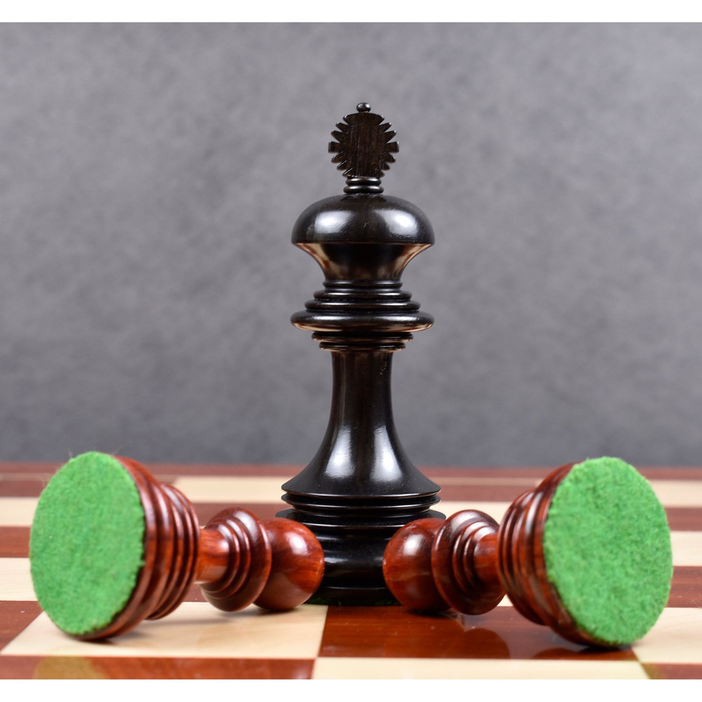 Alexandria Luxury Staunton Chess Set- Chess Pieces Only - Triple Weighted - Ebony & Bud Rosewood