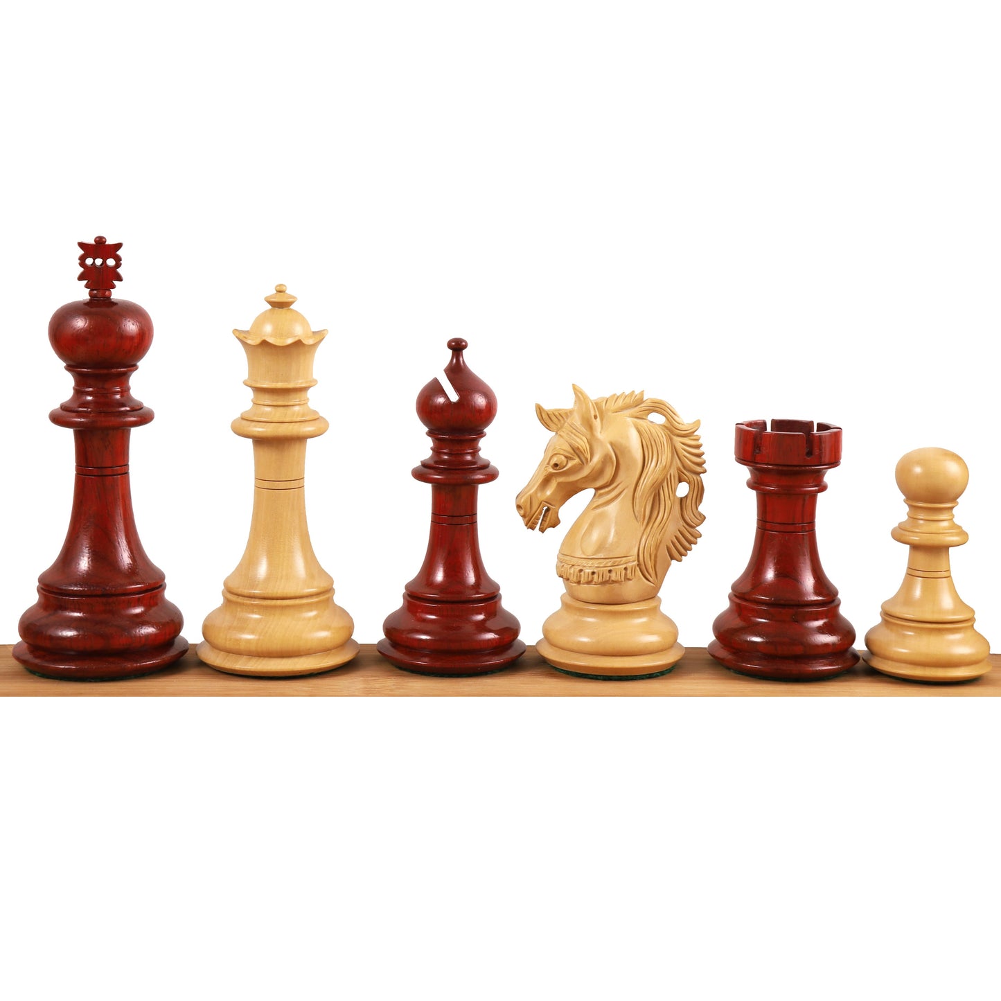 4.6" Prestige Luxury Staunton Chess Set- Chess Pieces Only - Bud Rosewood - Triple Weighted