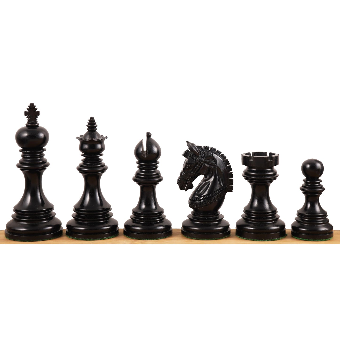 Combo of 4.1" Stallion Staunton Luxury Ebony Wood Chess Pieces with 23" Large Ebony & Maple Wood Chessboard and Storage Box