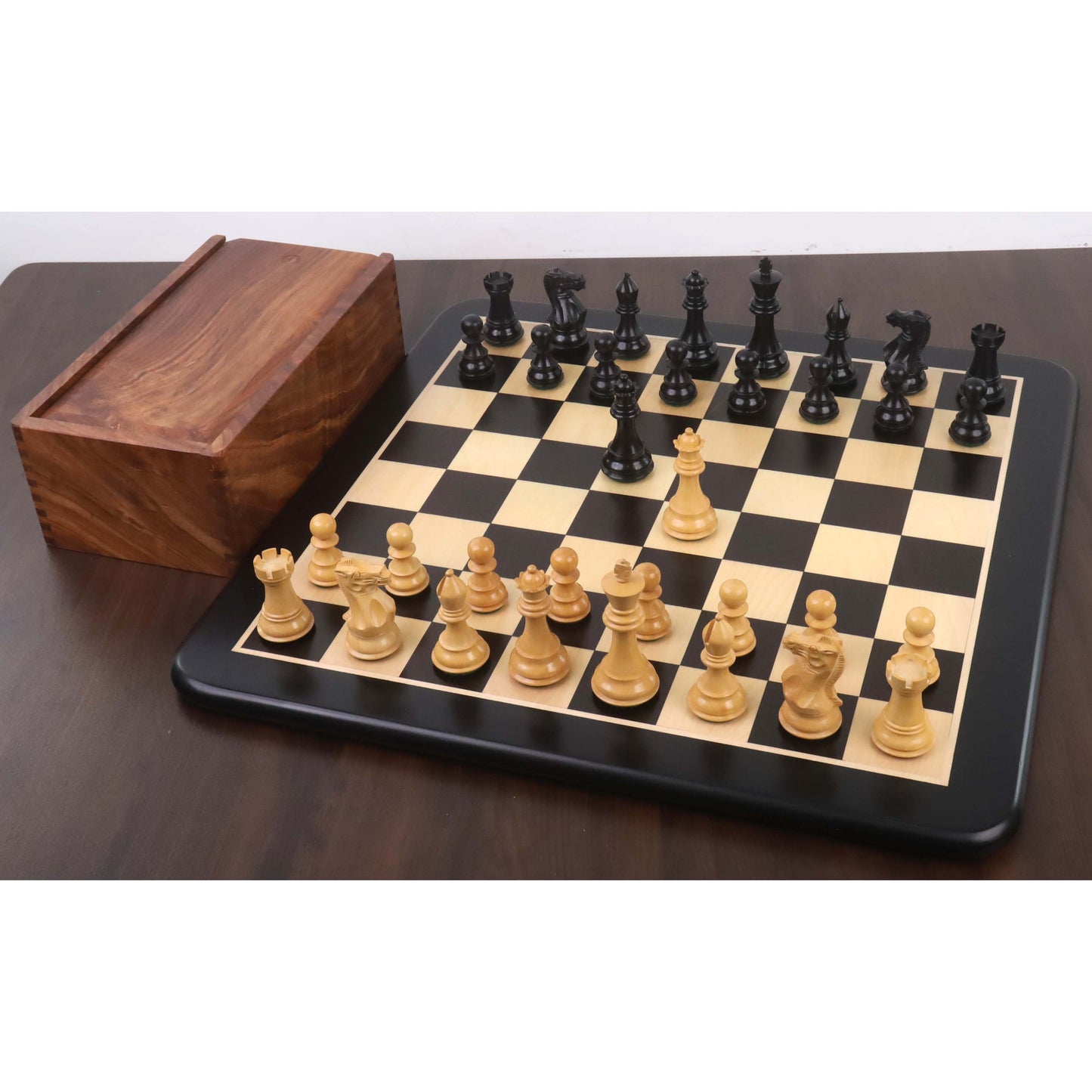 3.9" Professional Staunton Chess Set- Chess Pieces Only - Weighted Ebony wood