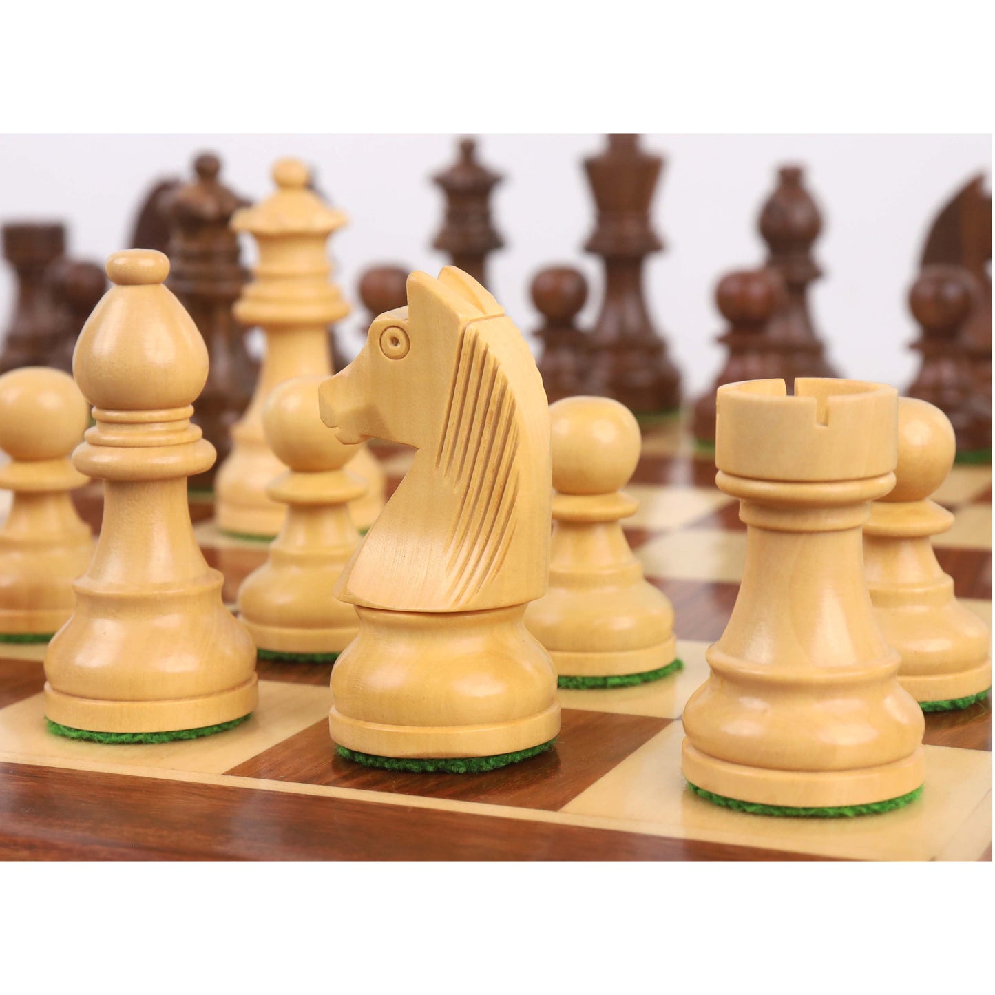 3.3" Tournament Staunton Chess Set- Chess Pieces Only - Golden Rosewood - Compact size