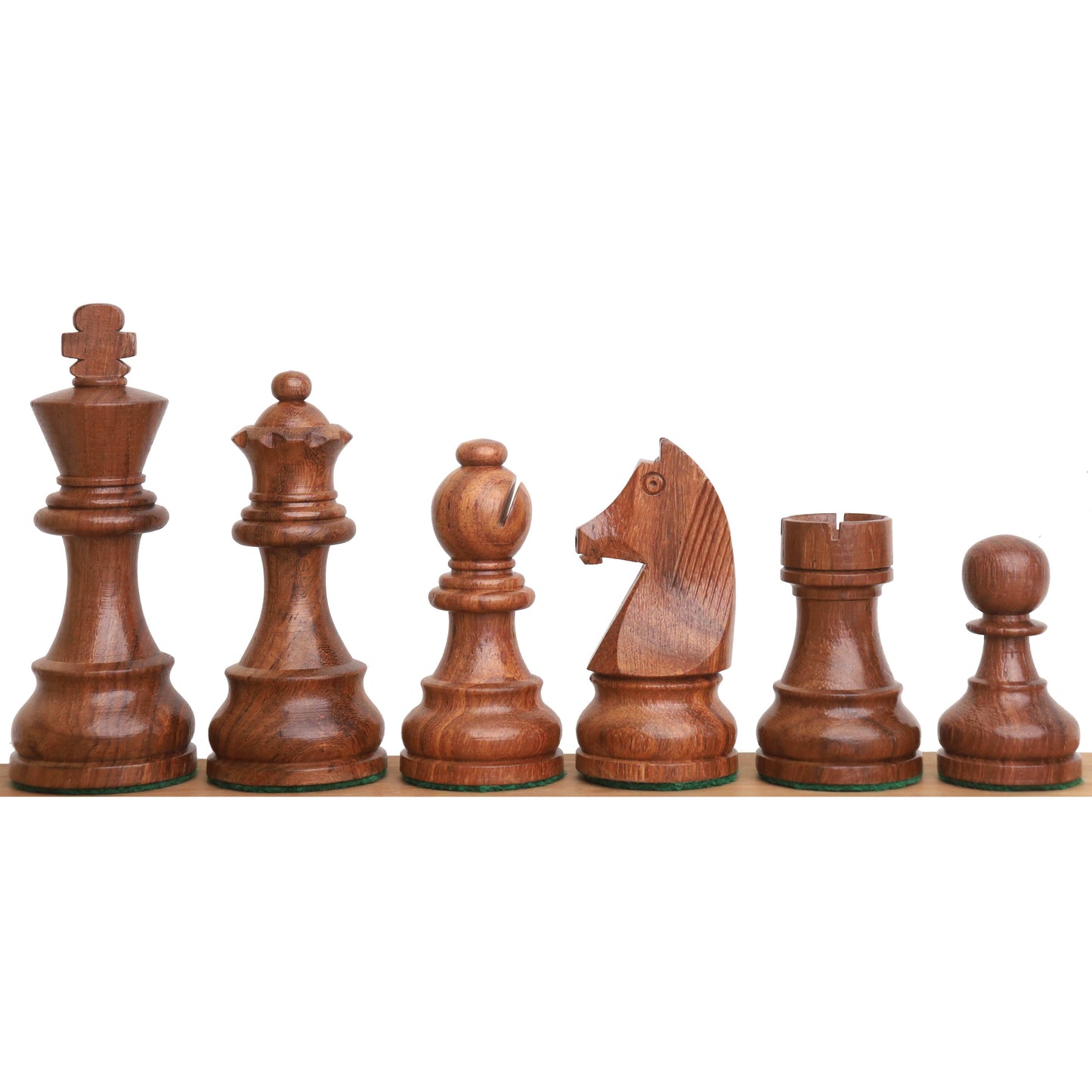 3.9" Tournament Chess Set- Chess Pieces Only - Golden Rosewood with Extra Queens