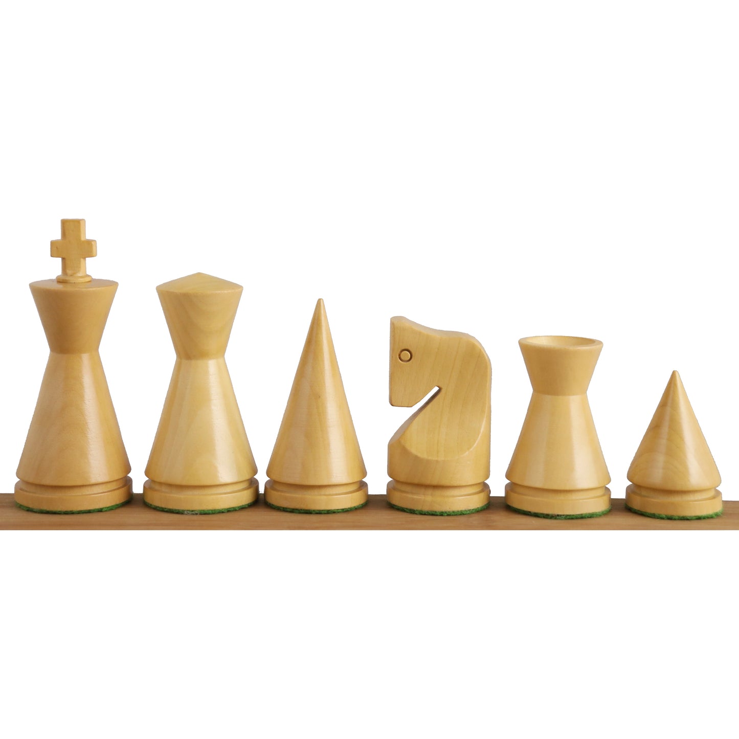 3.1" Russian Poni Minimalist Chess Set- Chess Pieces Only - Golden Rosewood & Boxwood