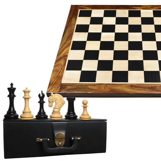Combo of 4.5" Imperator Luxury Staunton Chess Set - Pieces in Ebony Wood with Board and Box