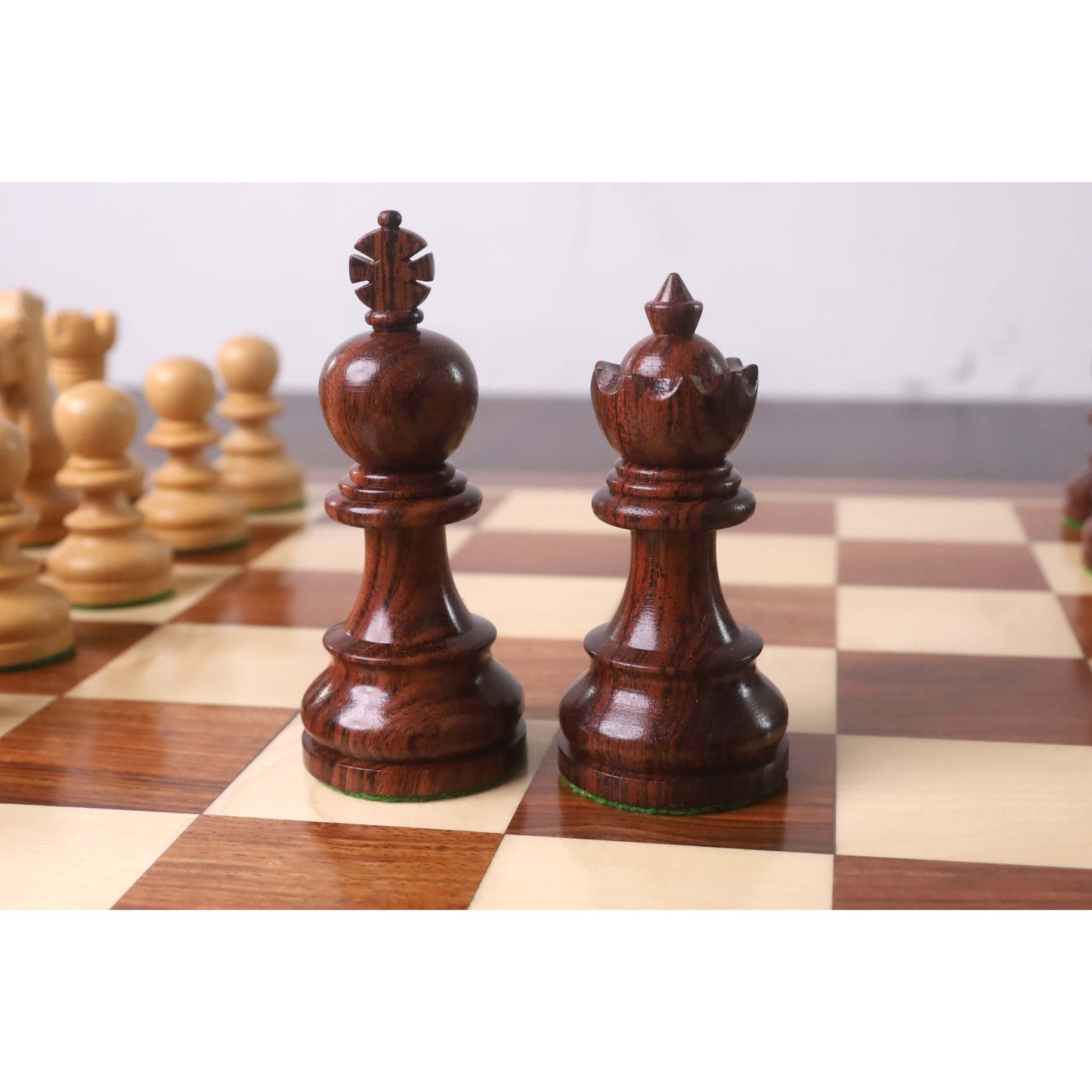 3.3" Taj Mahal Staunton Chess Set- Chess Pieces Only - Rosewood & Boxwood