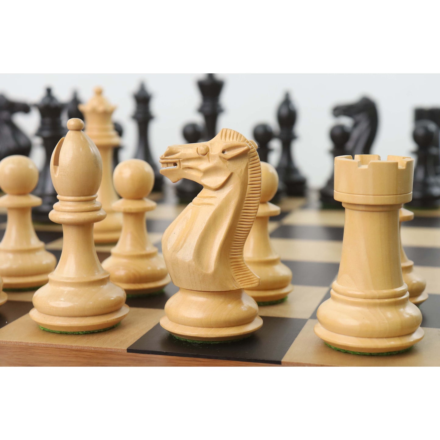 4.1" Pro Staunton Weighted Wooden Chess Set- Chess Pieces Only - Ebonised wood - 4 queens