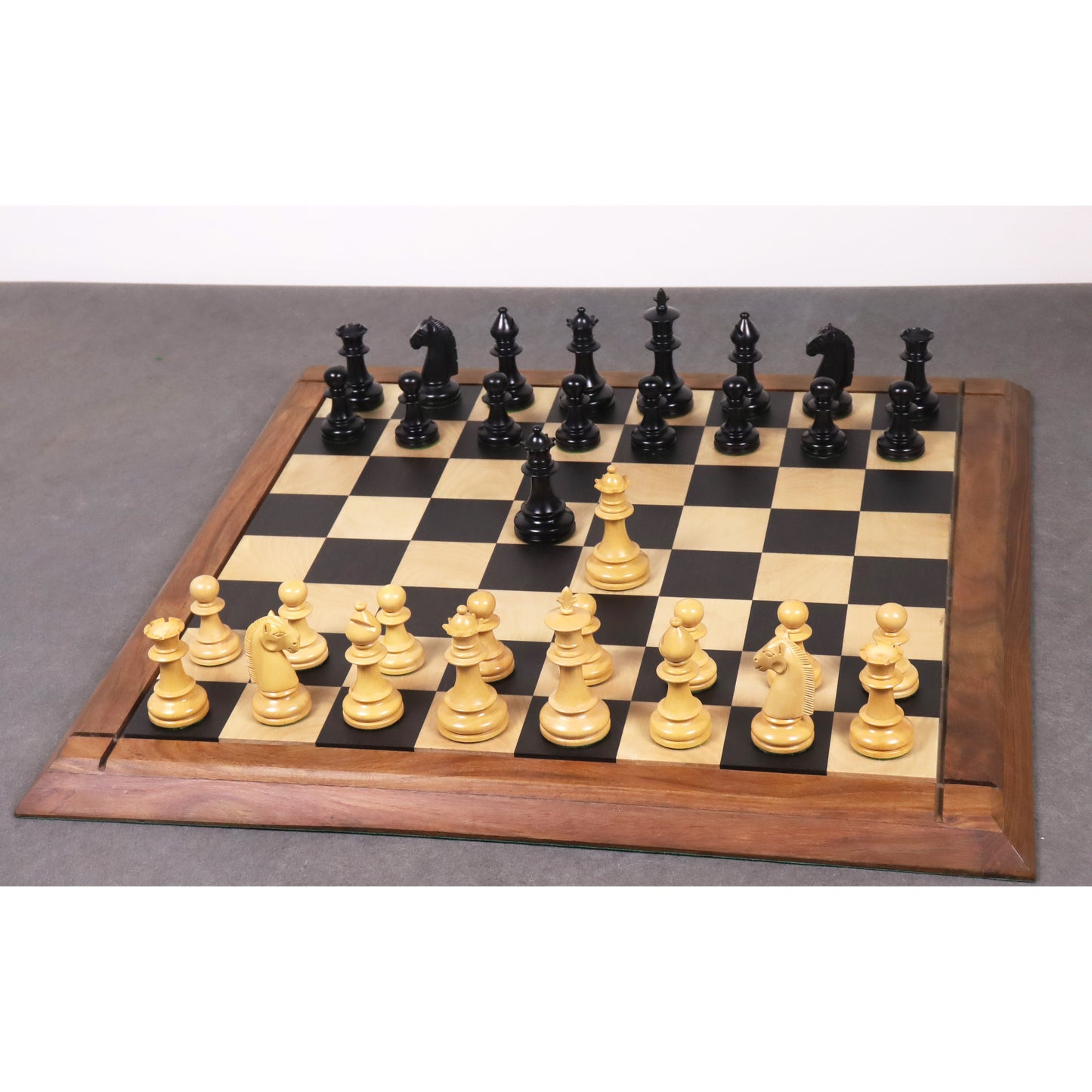 3.5" Persian Knight Staunton Chess Set- Chess Pieces Only - Weighted Ebonised Boxwood