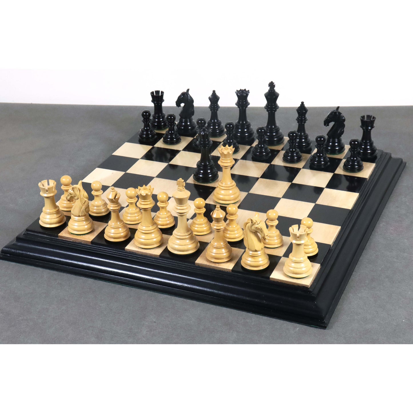 4.6″ Rare Columbian Triple Weighted Luxury Chess Set- Chess Pieces Only - Ebony Wood