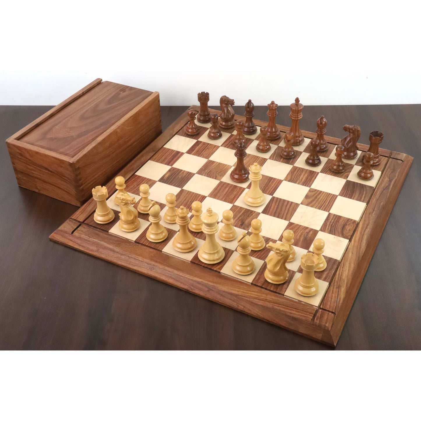 4.1" Pro Staunton Weighted Wooden Chess Set- Chess Pieces Only - Sheesham wood - 4 queens