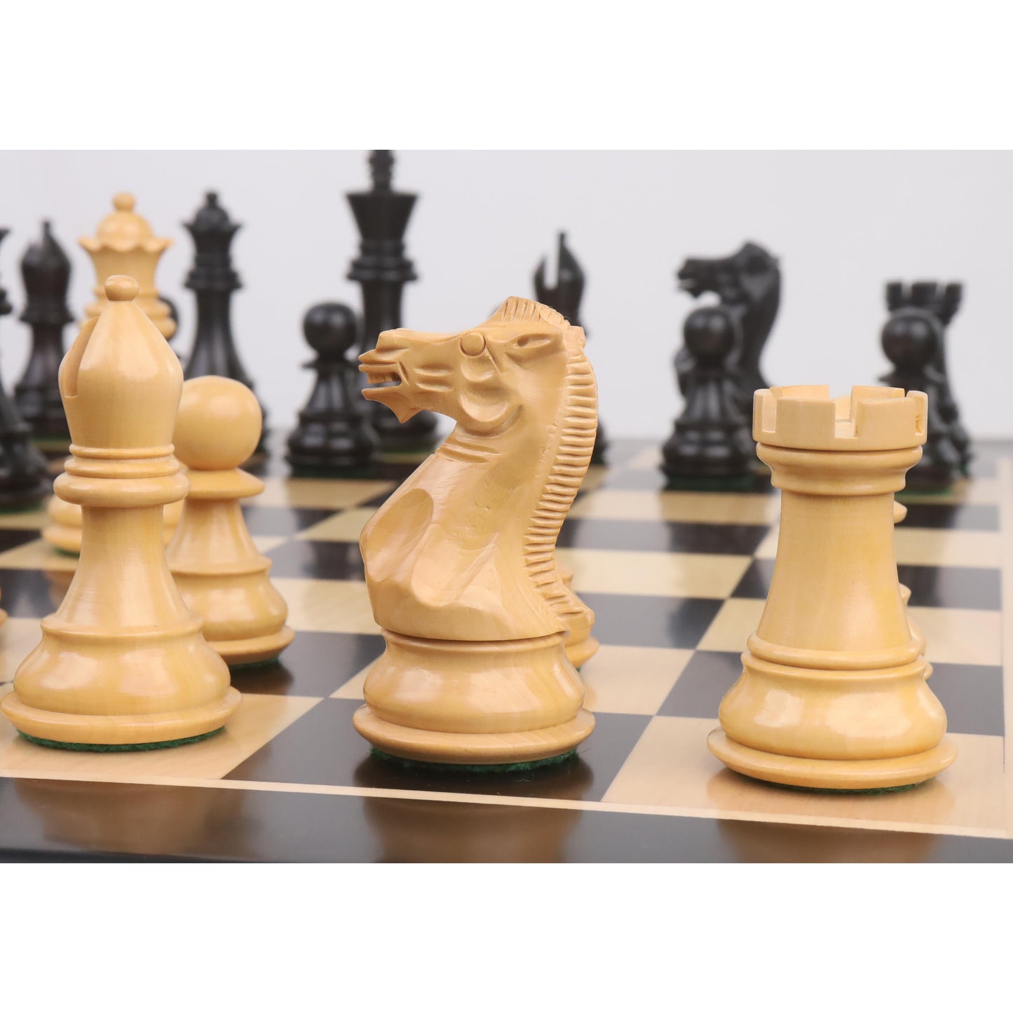 3.9" Professional Staunton Chess Set- Chess Pieces Only - Weighted Ebony wood